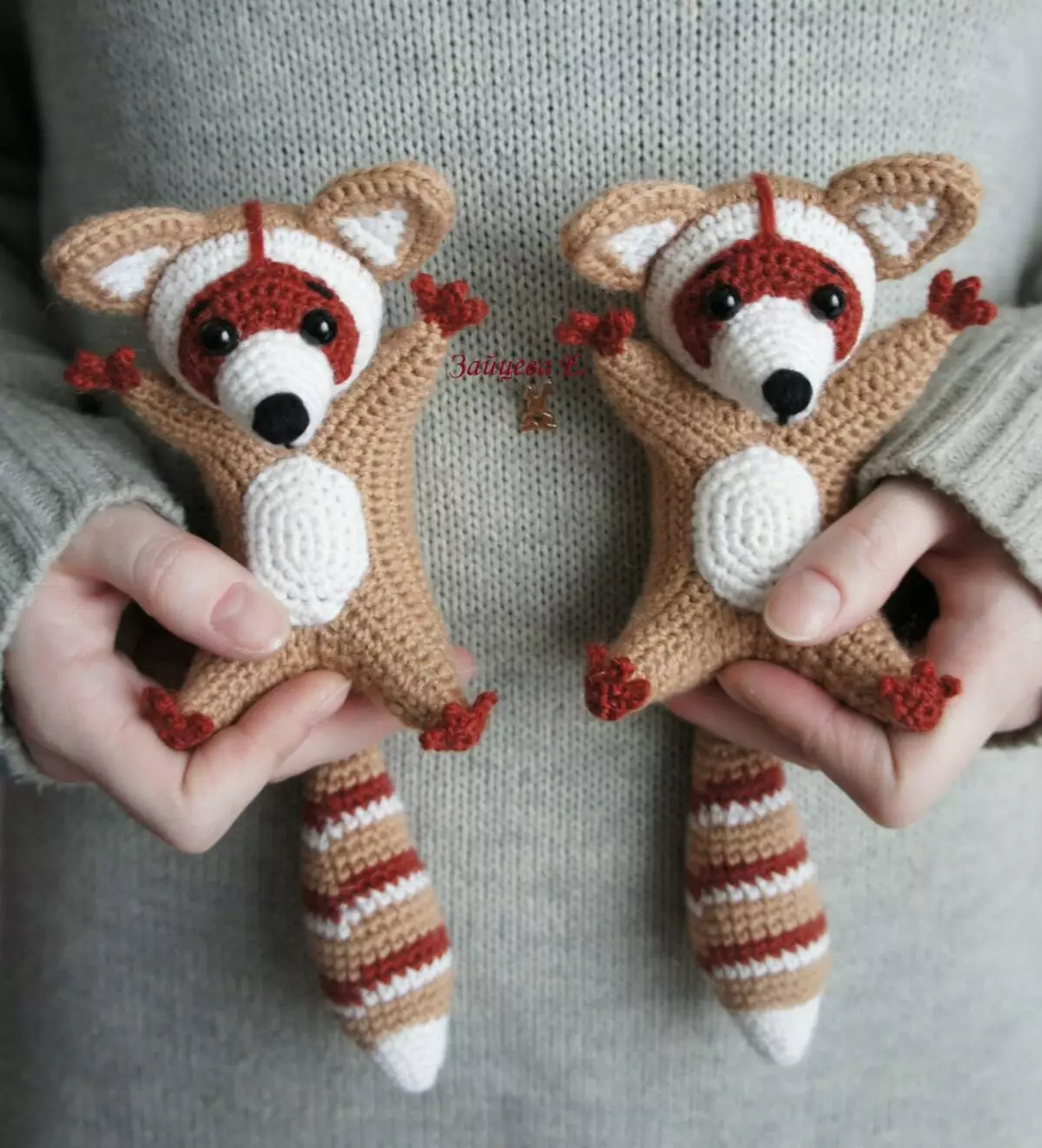 Raccoon Amigurum: esquemas e descrición de tricô xoguetes crochet, clase mestra 19360_3