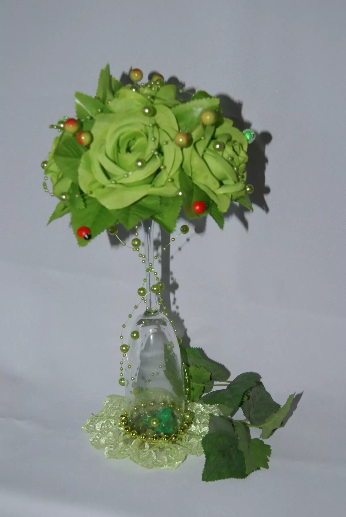 Topiary op het glas (27 foto's): met een engel en uit bloemen, masterclasses voor het maken van met eigen handen 19374_5