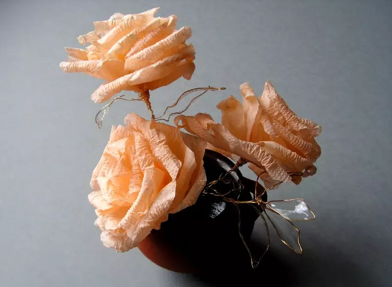 Hvordan man laver en rose fra en serviet? 57 Foto af rosets fra papirservietter med egne hænder trin for trin. Hvordan man nemt foldes i et glas stofservietter? 19415_15