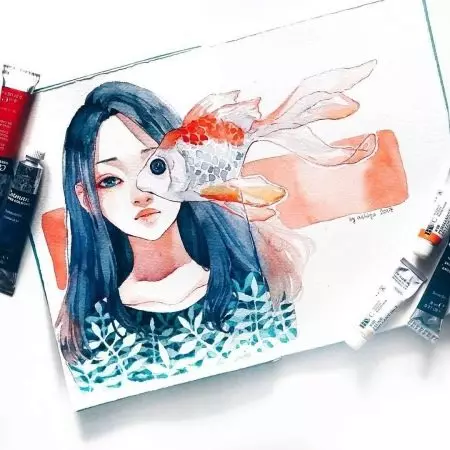 تصاویر دختران برای یک sketchbook: نشانگرها و مداد. چقدر آسان است که صورت و بدن را در رشد کامل بکشید؟ ایده ها، نمونه های زیبا 19429_19