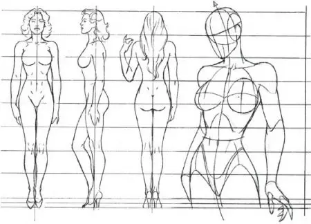 Bilder av jenter for en skissebok: markører og blyant. Hvor lett å trekke ansikt og kropp i full vekst? Ideer utgjør, vakre eksempler 19429_23