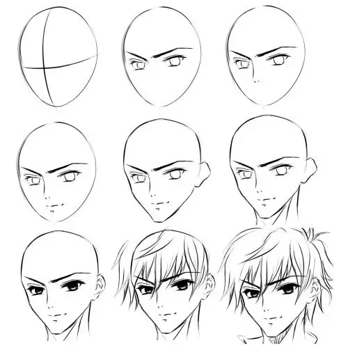 Náčrty v anime štýle: ľahké kresby pre skicár. Dievča značky a iné nápady, kreslenie očí a tela, ruky a tvár s ceruzkou 19440_9