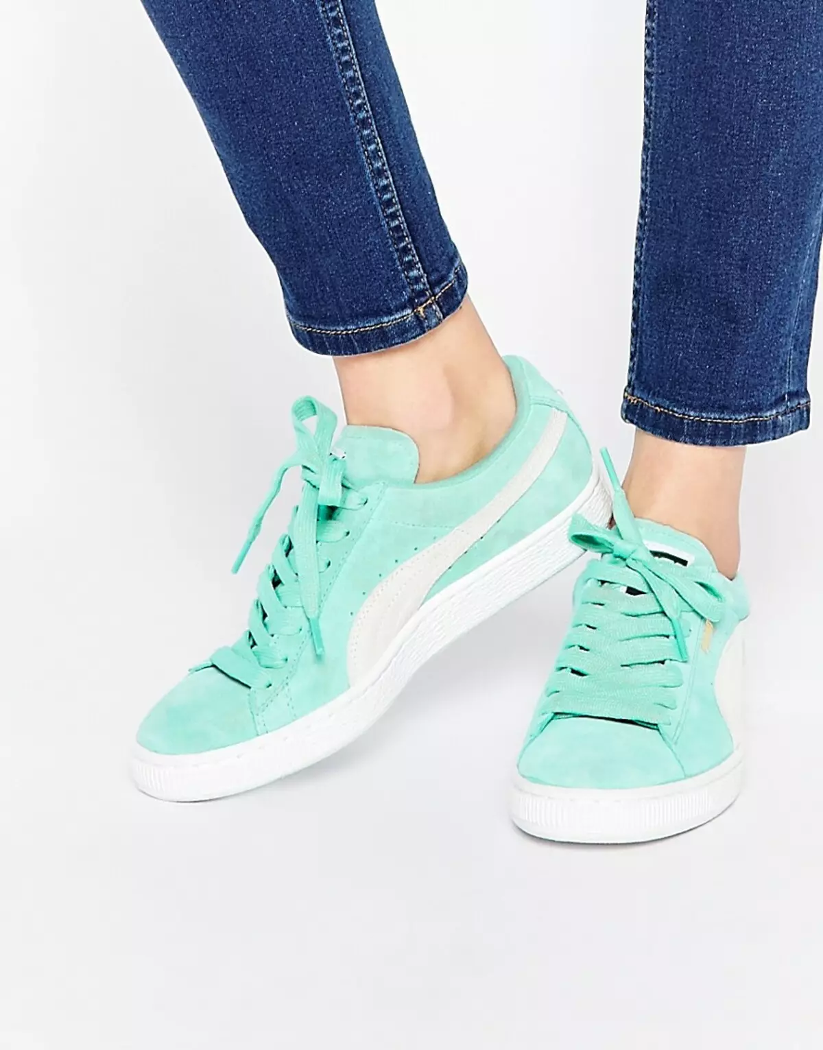 Mint Sneakers (25 poto): Kumaha milih sareng nganggo naon anu ngagem sapatu olahraga mint 1946_13