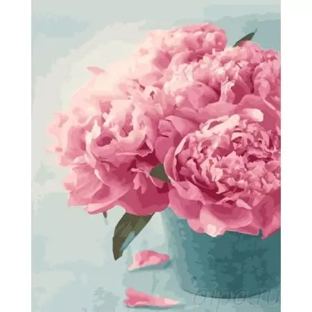 Picha na Hesabu na Peonies: 