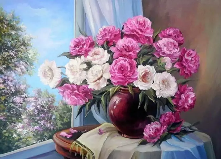 Sawirro ay ku jiraan lambarro leh peonies: 