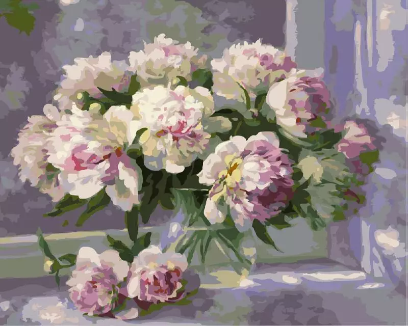 Irudiak Peonies-ekin zenbakien arabera: 