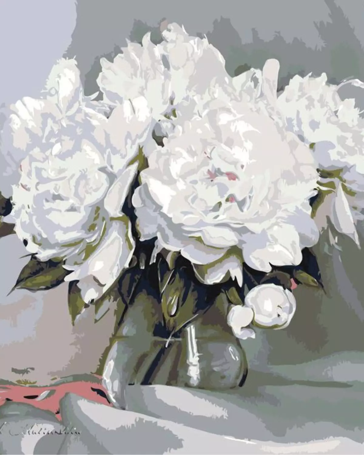 Stampi b'numri ma 'peonies: 