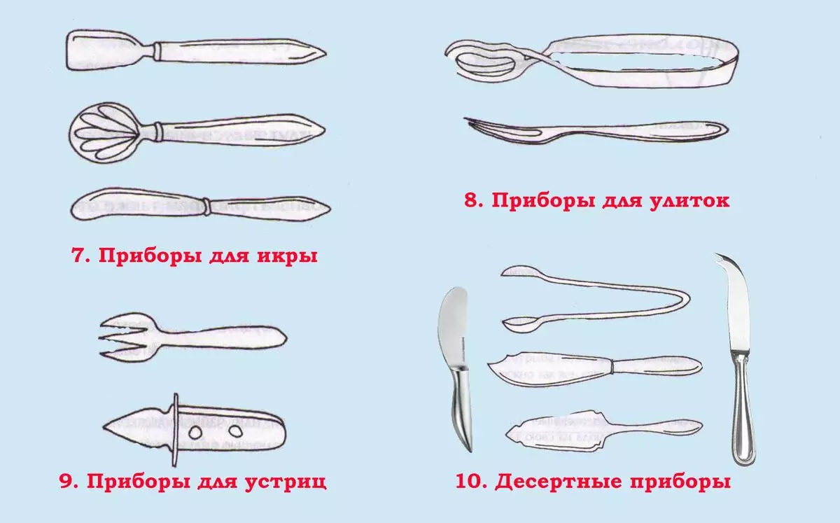 Miten pitää tulpan? 40 kuvaa, jossa kädessä pitävät veitsi etiketti ja miten käyttää aterimia ravintolassa, koska on haarukka ja veitsi 19561_24