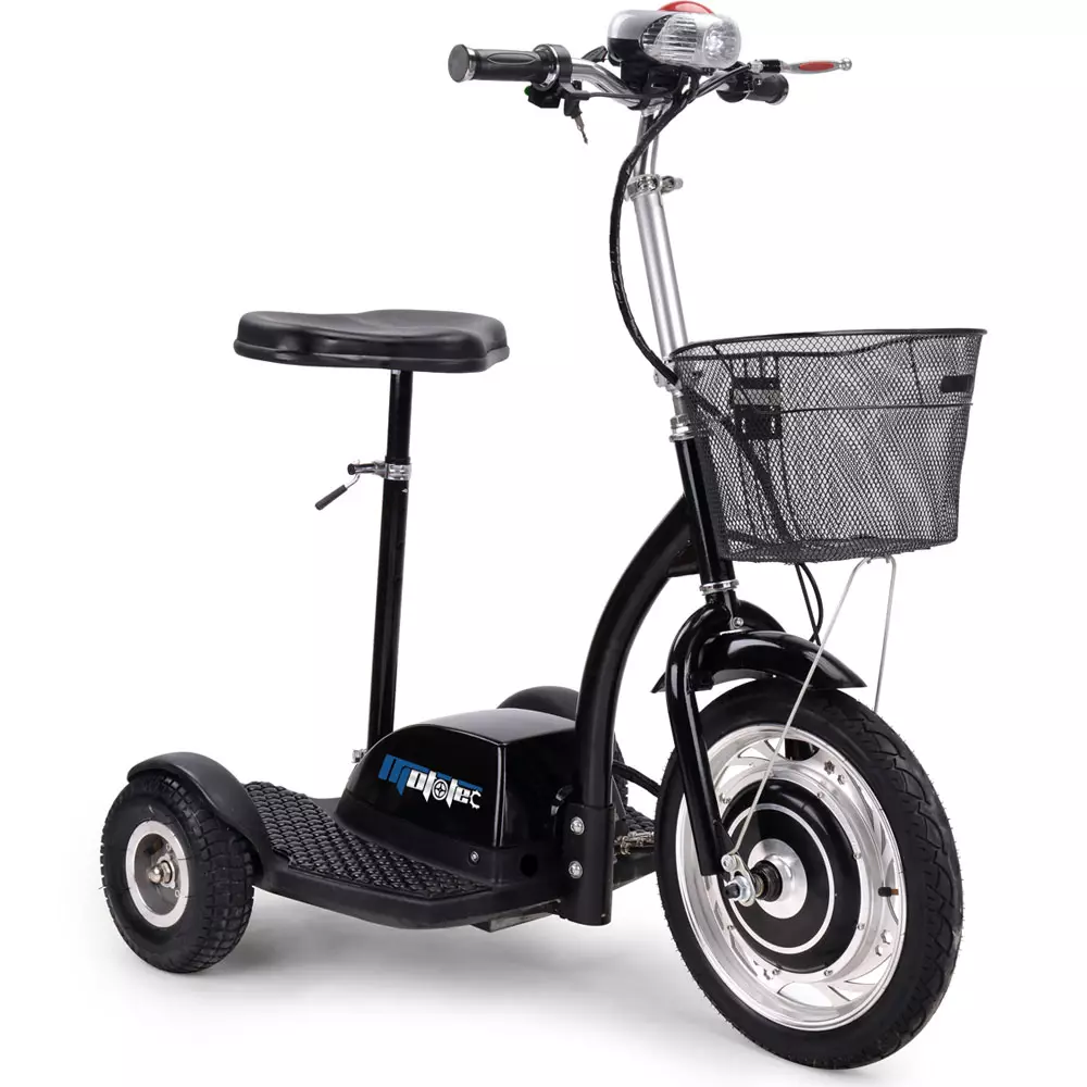 Триколесни електрически мивки: възрастни и детски електрически скутери на три колела. Сгъваеми и други модели на 3-колесни скутери 20180_3