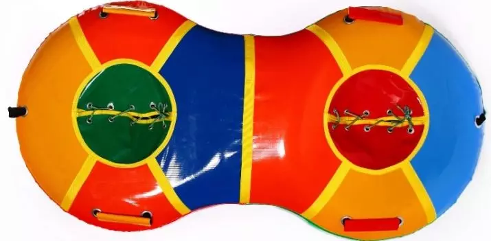 Doble nga tubing: Pagpili usa ka dobleng cheerbank alang sa skating sa niyebe. Labing maayo nga mga modelo nga doble nga inflatable sled. Giunsa ang pagtipig niini? 20194_11