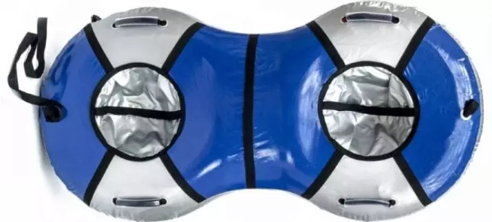 Tubing pindho: Pilih cheerbank dobel kanggo olahraga salju. Model paling apik kanggo sled inflatable kaping pindho. Kepiye nyimpen? 20194_12