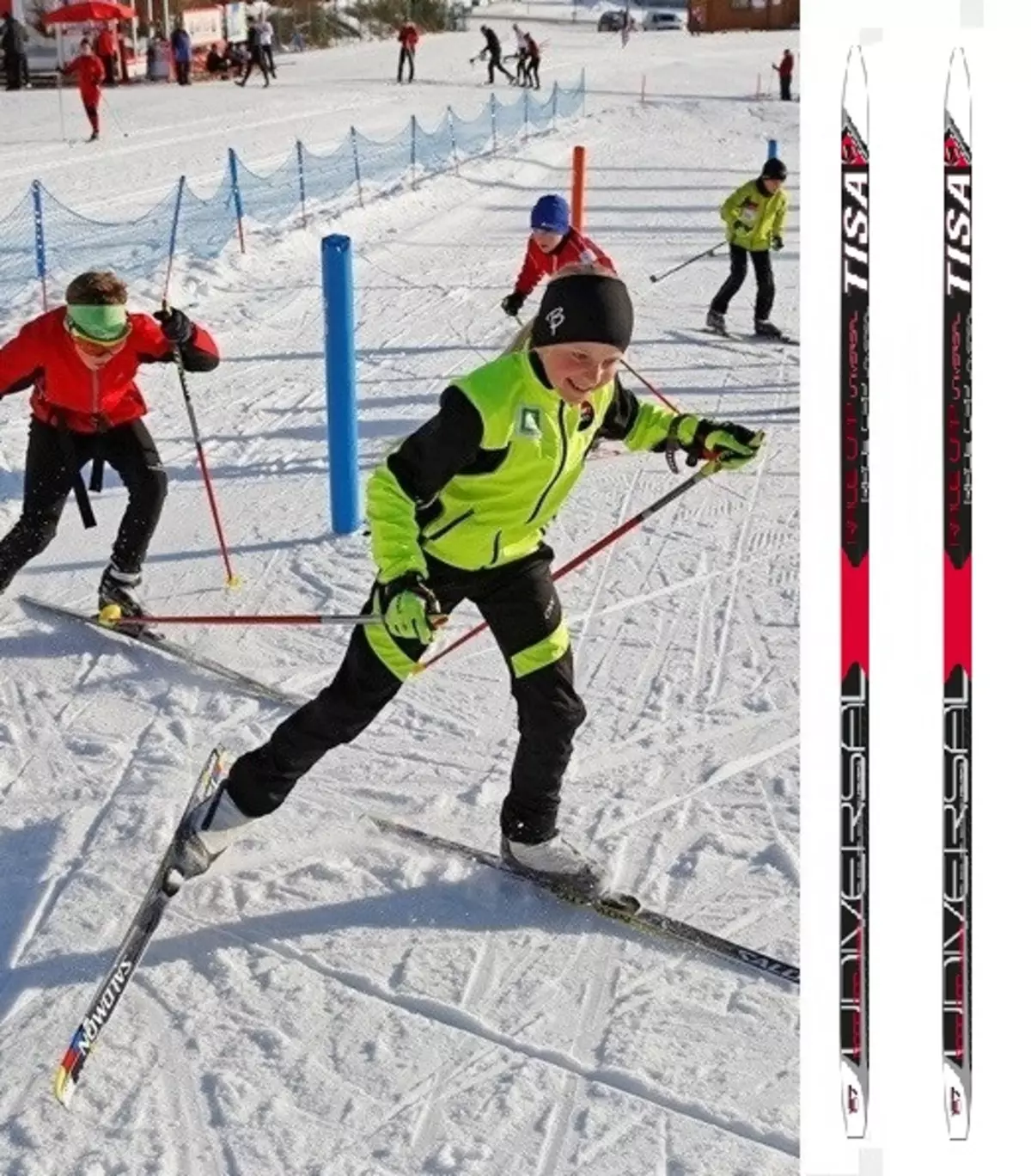 esquís per a nens (45 fotos): com triar a triar-per a un nen? Esquiar amb les sabates i per fora. Com triar la seva mida a l'escola i els nens? Fusta i plàstic esquís 20212_30