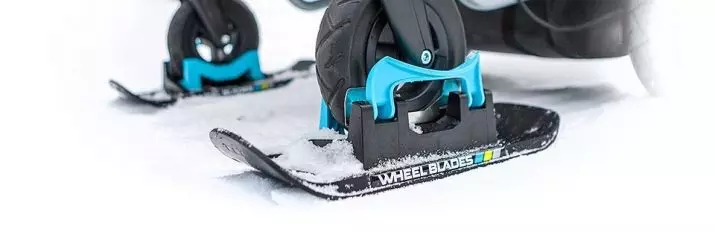 Skiën voor kinderwagen: pads op de wielen van een kinderwagen voor de winter, mini-ski's op de voorwielen en sets van 4 stuks., Tips om te kiezen 20237_33