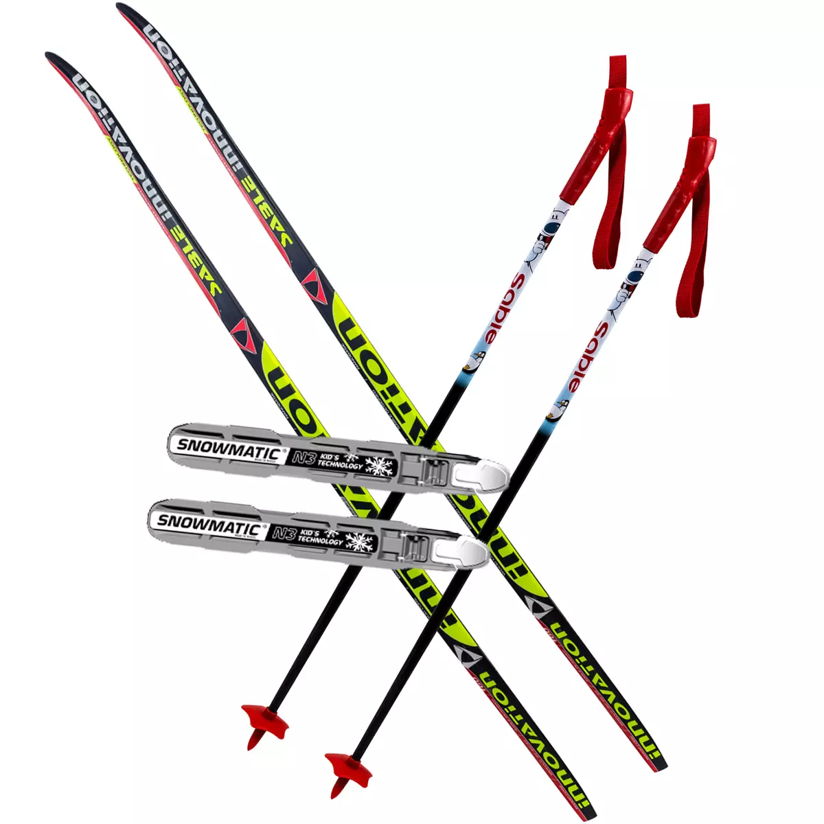 Ски СтК: Вклучување на детските пластични скии и други, ски стапови од производителот. Ски комплети со прицврстување на кабел, преглед на преглед 20253_7