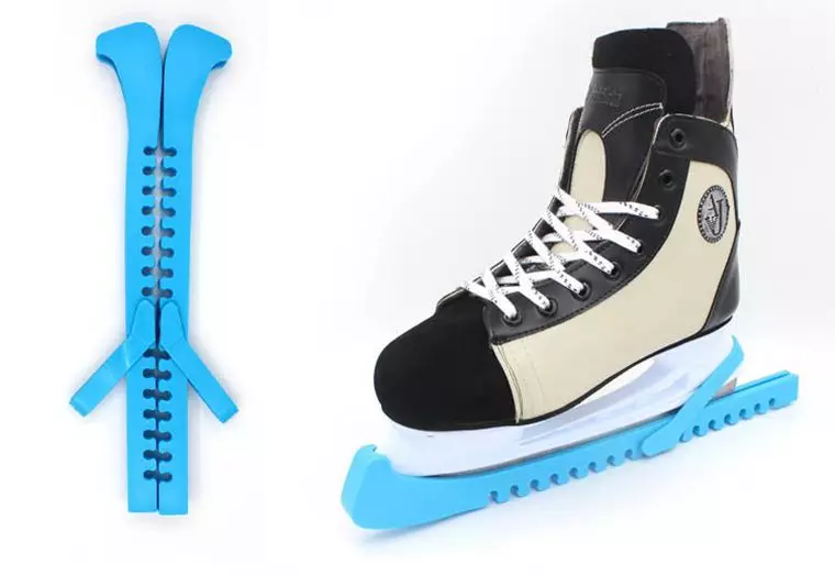 Cubiertas para patines: ¿Cómo usar forro para cuchillas de patines para patinaje artístico? Cubiertas de secado suave y modelos sólidos, luminosas y otras opciones. 20271_33