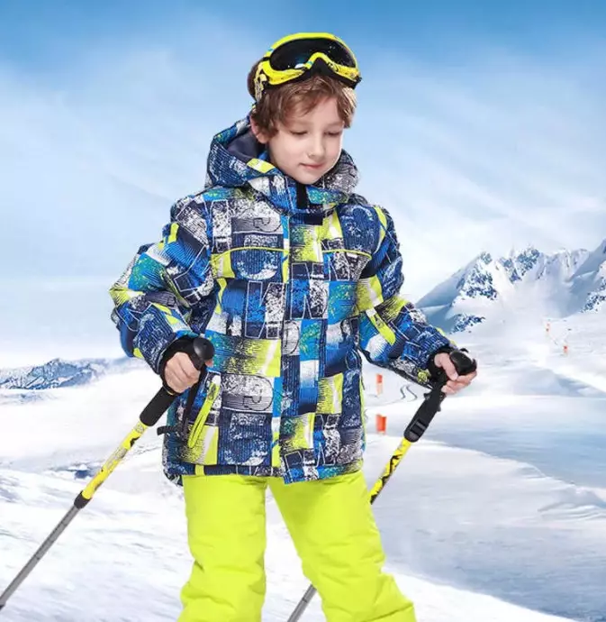 兒童滑雪套裝：冬季滑雪和賽車運動模式的冬季研討會，其他類型的兒童服裝 20293_6