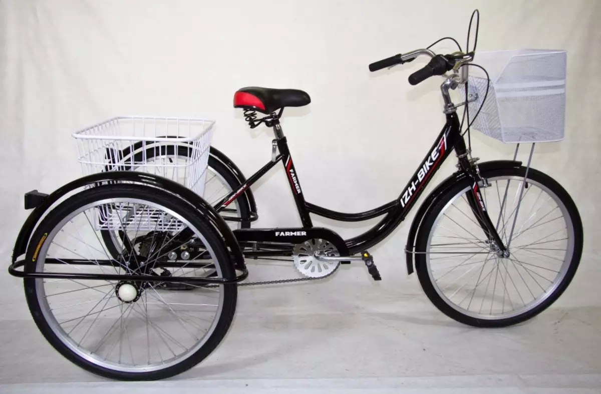 Հեծանիվներ Izh-Bike. Երեք անիվի մեծահասակների հեծանիվը 24 դյույմ եւ էլեկտրական հեծանիվներ, այլ մոդելներ: Ակնարկներ 20392_8