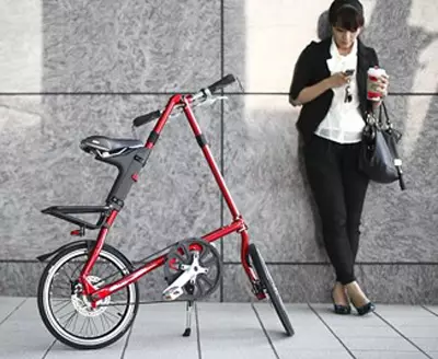 Strida Bike: Construcció i pes de la bicicleta triangular plegable. Descripció general dels models populars, la història de la creació, subtileses de selecció 20400_15