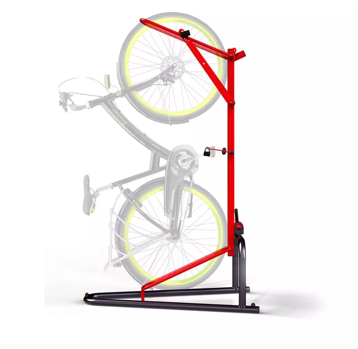 Polkupyörän seisoma: ulkokäyttöinen polkupyörän teline takapyörän alla, pystysuora kiinnike pyöräilyn ylläpitoon ja varastointiin 20422_11