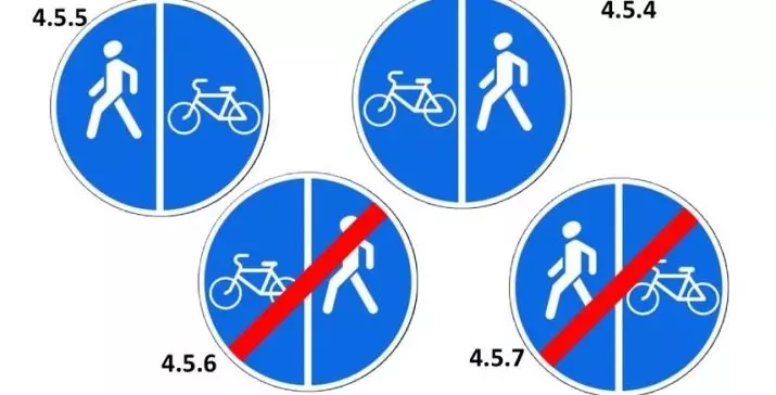 Rekisteröidyt pyöräilijöille: merkkejä, jotka kieltävät pyörän ratsastavat tiellä ja muut 20509_12