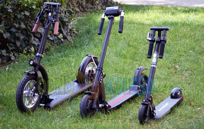 İki tekerlek üzerindeki elektromatik pencereler: Büyük tekerleklerde iki tekerlekli pil scooterlarına genel bakış. Seçim kuralları 20544_12