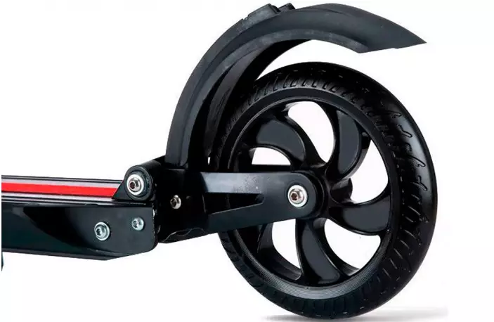 Ventanas electrosas en dos ruedas: Descripción general de scooters de batería de dos ruedas en ruedas grandes. Reglas de elección 20544_13