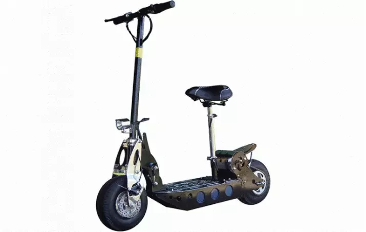 Ventanas electrosas en dos ruedas: Descripción general de scooters de batería de dos ruedas en ruedas grandes. Reglas de elección 20544_19