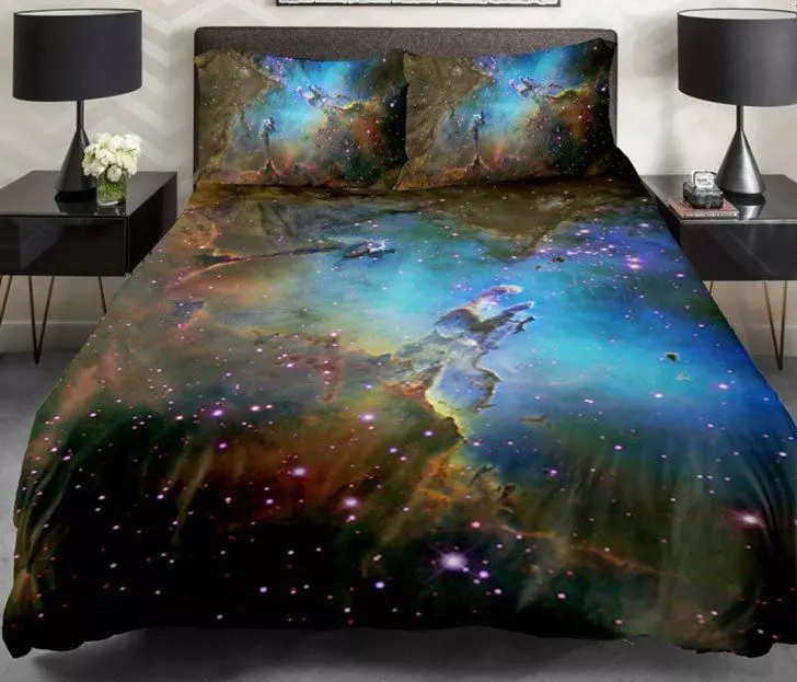 ผ้าปูเตียง Cosmos: รีวิวชุดที่มีรูปแบบของดาวเคราะห์และดวงดาว วิธีการดูแล? 20696_8
