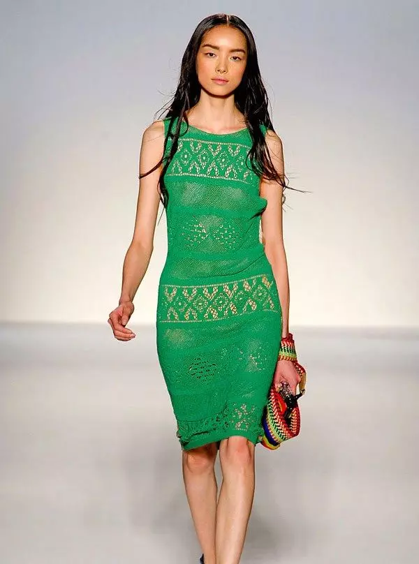 Rochie de vară tricotată verde