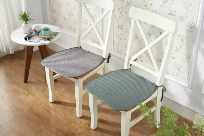 Vzglavniki na stolu: okrogle blazine za sedenje na blatu v kuhinji, modeli na hrbtni strani za držo, tapiserije, rumene, modre in druge 20722_73