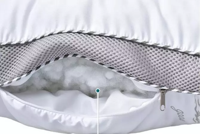 Almohadas de silicona: ¿Qué es la fibra siliconizada? Almohadas para dormir y para asientos. Pros y contras de almohadas con pelotas de rellenos. 20723_17