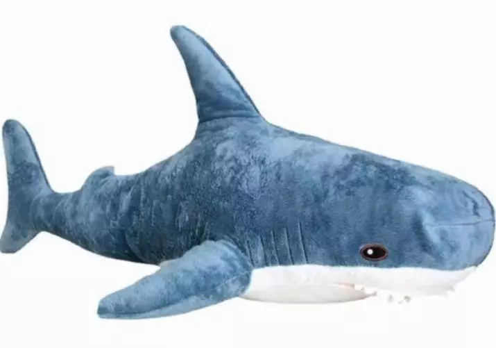 Haj kuddar (16 bilder): mjuka kuddar leksaker i form av hajar, material och design 20733_12