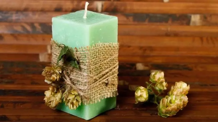 Candle Decor: Danûstendina candles bi destên xwe bi sets, xemilandinên zewacê li ser çîna masterê, şemên spî li bankek û ramanên din 20782_2