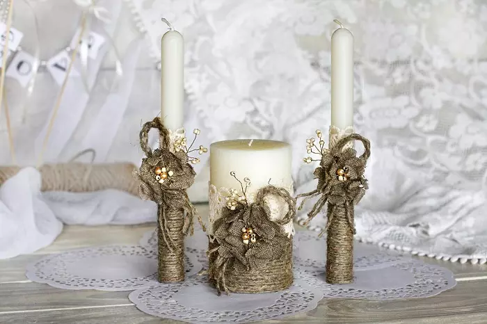 ДЕЦОР ЦАНДЛЕ: Декорација свећа са властитим рукама са осушеним сетовима, украшавањем венчаних свећа на мастер класе, белим свијећама у банци и другим идејама 20782_8