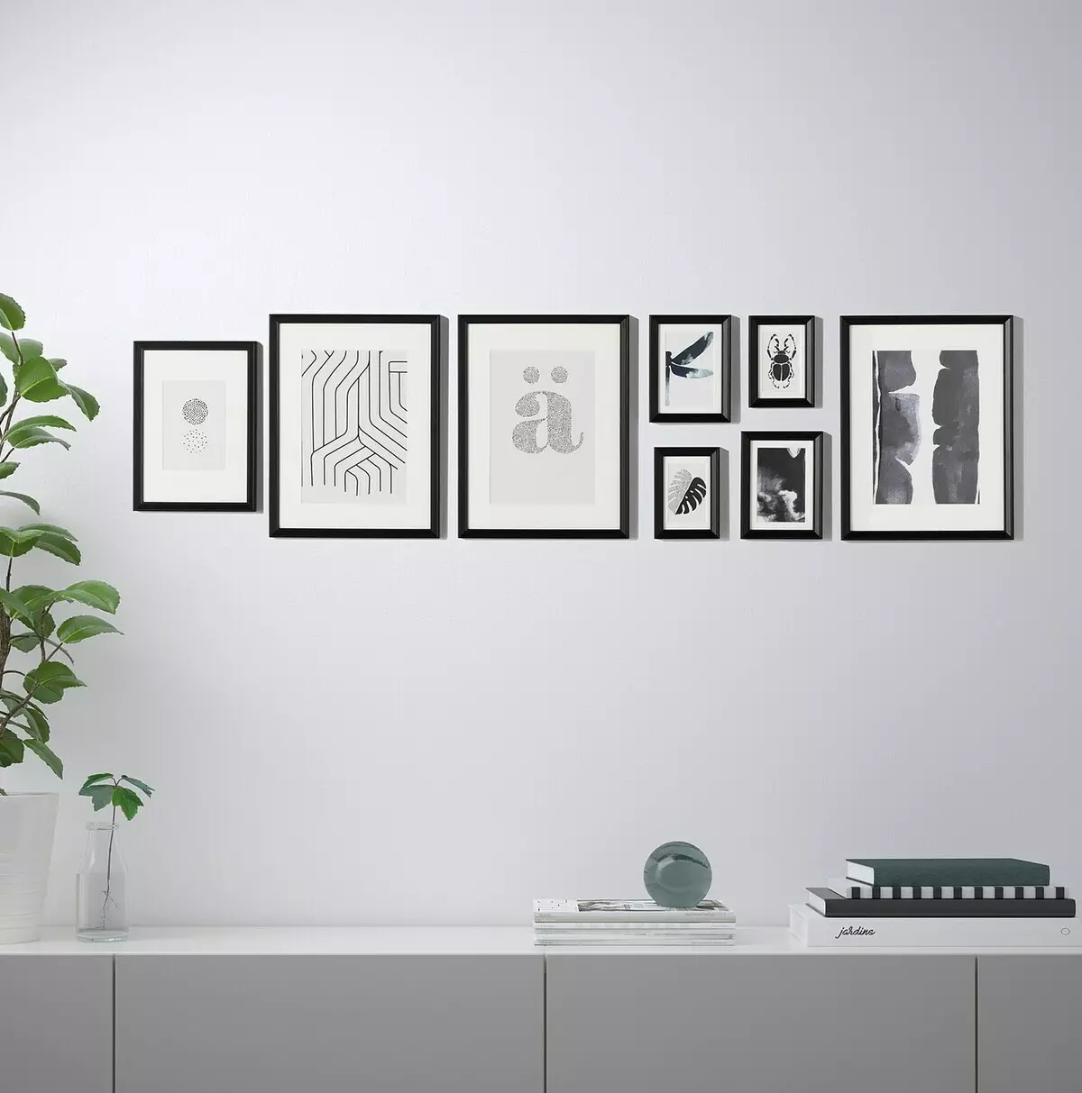 Ikea-posters: Berjochten kontrolearje foar muorren en har kar foar it ynterieur, frames en holders foar posters, posters 50 foar 70 en oare grutte foar de keuken foar de keuken foar de keuken foar de keuken foar de keuken, swart en wyt en kleurplakken 20793_14