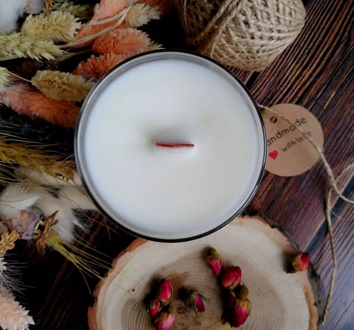 Κεριά με ξύλινη φτυλή: αρώματα σόγιας και καρύδα. Πώς να φτιάξετε ένα κερί με τα χέρια σας; Πώς να επιλέξετε ένα φυτίλι από ένα δέντρο; Πώς να χρησιμοποιήσετε κεριά; 20810_8