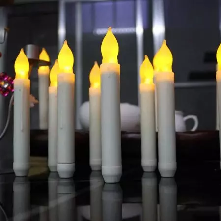 Velas LED: velas electrónicas en baterías con imitación de llamas para la decoración del hogar, velas de plástico artificiales con control remoto y otros 20812_5