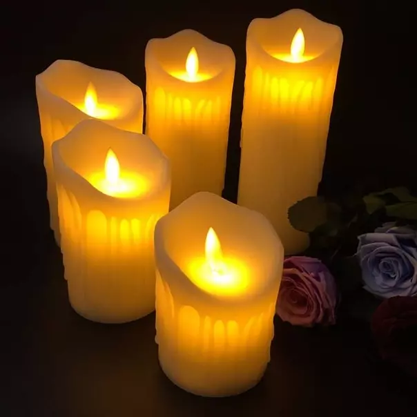 Velas LED: velas electrónicas en baterías con imitación de llamas para la decoración del hogar, velas de plástico artificiales con control remoto y otros 20812_7