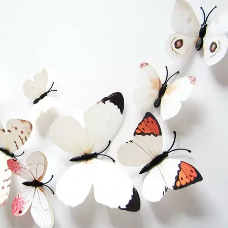 Papieren decoraties voor kamer met eigen handen: Butterfly Decor op de muur en pompen, producten van gegolfd en gekleurd papier, origami en sneeuwvlokken 20826_17