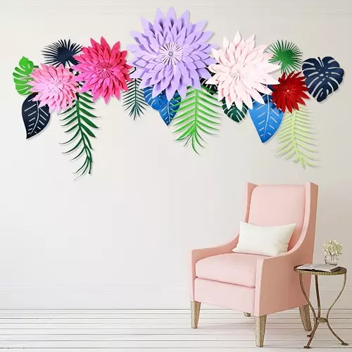 Papieren decoraties voor kamer met eigen handen: Butterfly Decor op de muur en pompen, producten van gegolfd en gekleurd papier, origami en sneeuwvlokken 20826_19