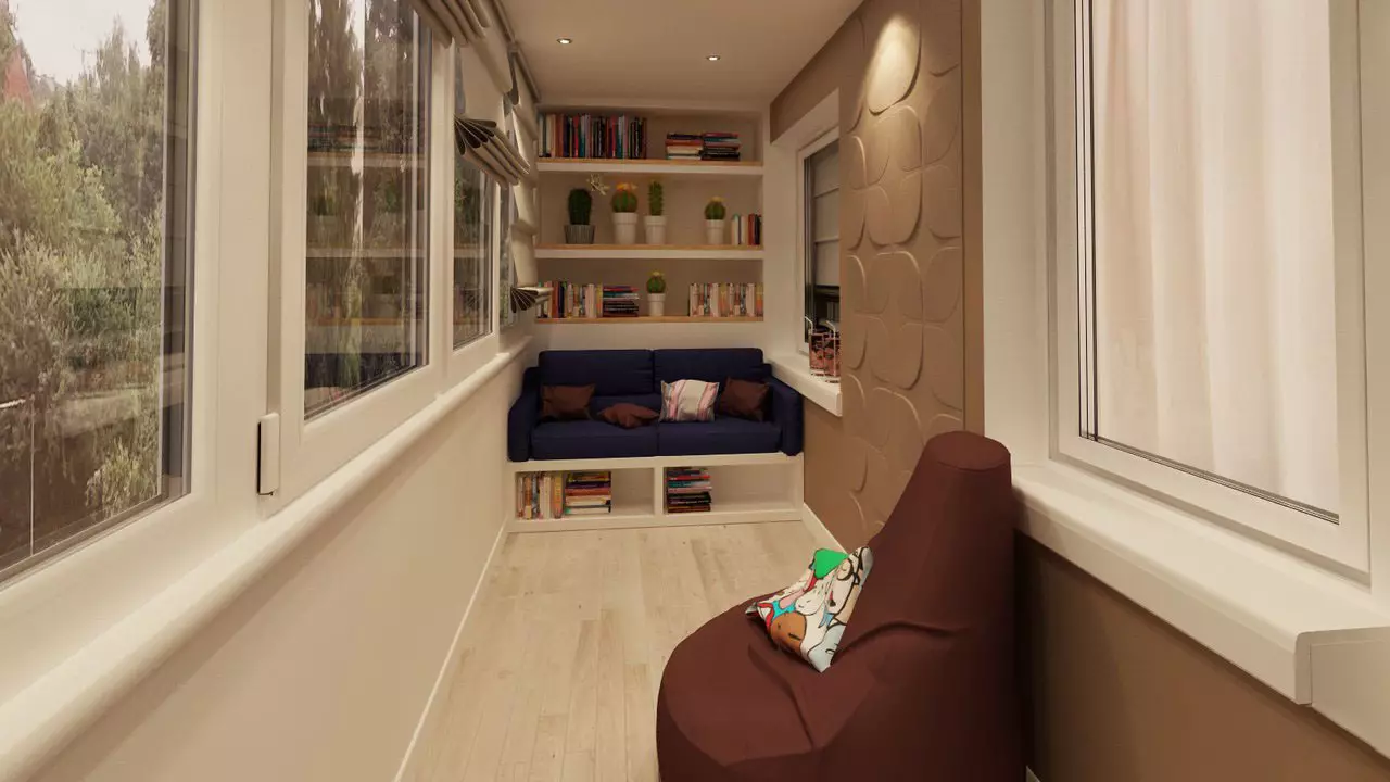 Sofas për ballkone dhe loggias (65 foto): Rishikimi i sofave të vogla me kuti magazinimi, zgjidhni sofas qoshe me vendin e fjetur, dizajn ballkon me divan të ngushtë mini 20846_52