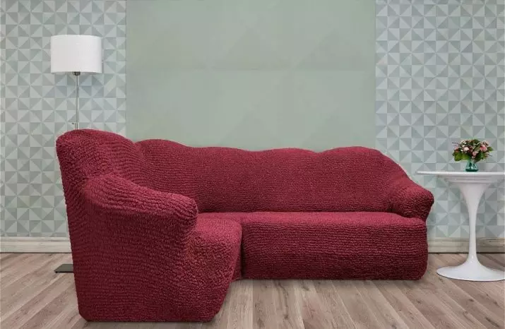 Eurchet անկյունում Sofa (31 լուսանկար). Ինչպես հագնել անկյունում դարակով բազմոցի վրա, ձախ կամ աջ ձգում: Ինչպես գործը քաշել առանց բազկաթոռների մոդելի վրա: 20864_30