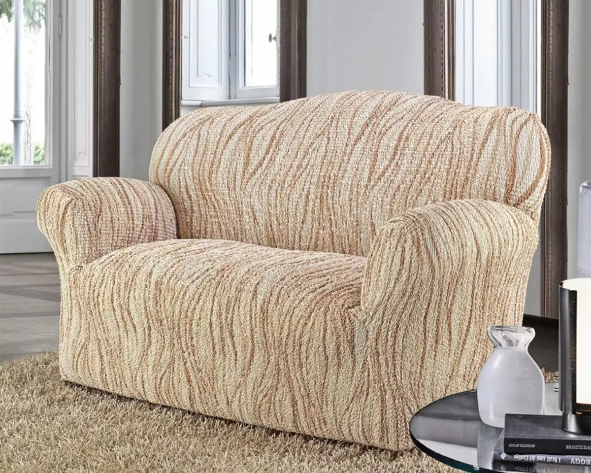 蓋上沙發和椅子：Eurochells，格子和普通覆蓋物，來自生態板和織物，帶有扶手和沒有 20869_23
