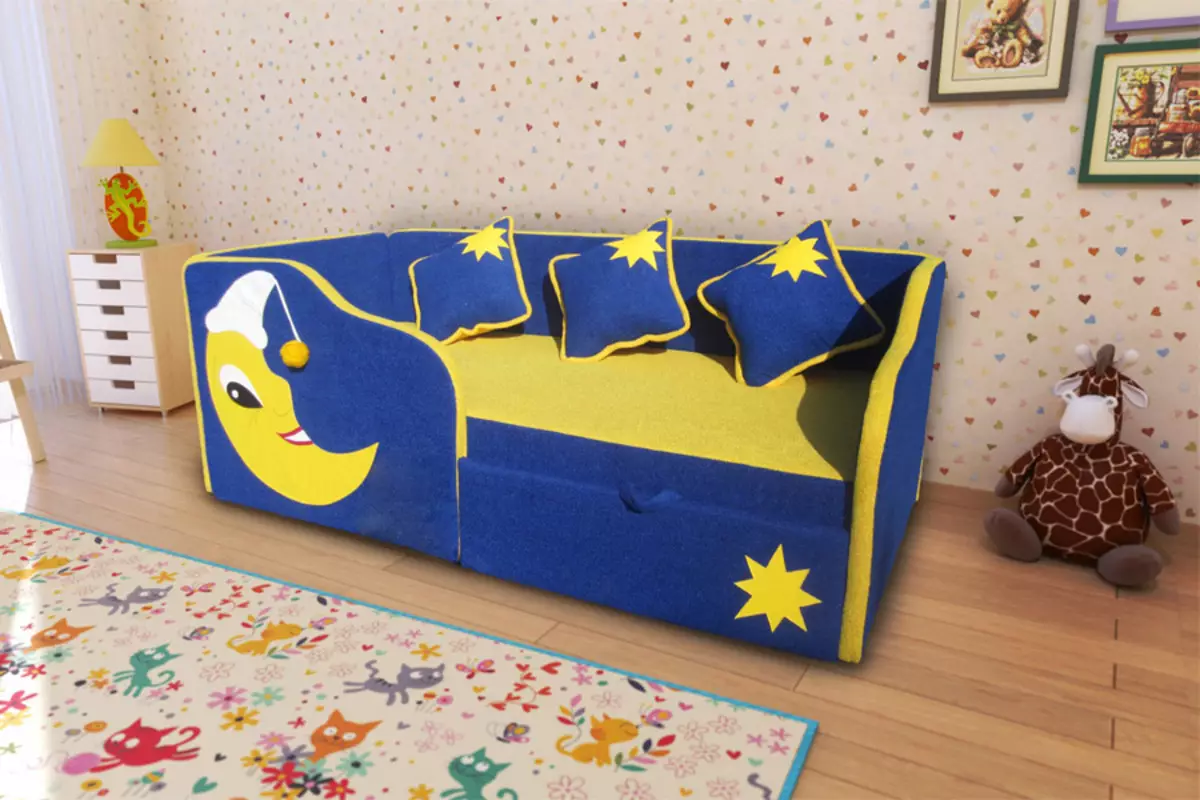 Pohovky s pohovkou pre deti od 3 rokov (51 fotografií): posteľná pohovka pre dievčatá a chlapcov, skladacích pohoviek s bokou 20870_37