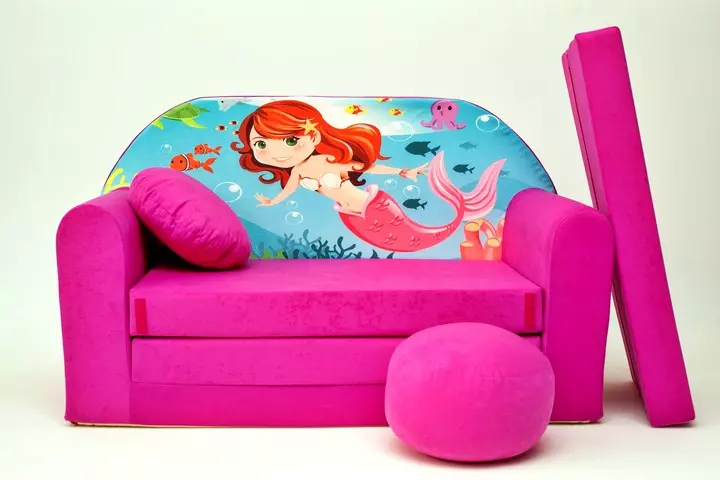 Sofa dengan sofa untuk anak-anak dari 3 tahun (51 foto): Tempat tidur sofa untuk anak perempuan dan laki-laki, sofa lipat dengan sisi 20870_42