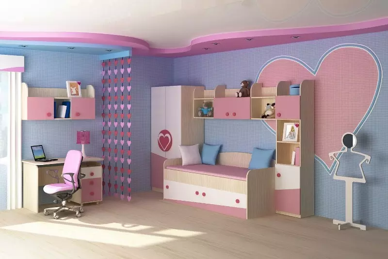 Djevojčice Kauč Kreveti (35 fotografija): Odaberite u sobi za djevojčice 7, 10 godina i druge dob, meka, ružičasta, s ladicama i drugim kaučanim krevetima 20874_30