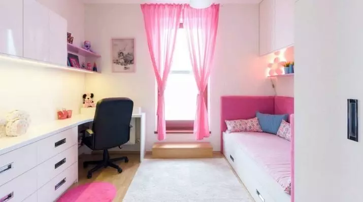 Sofá-cama de meninas (35 fotos): Escolha no quarto meninas 7, 10 anos e outra idade, macia, rosa, com gavetas e outras camas de sofás 20874_34