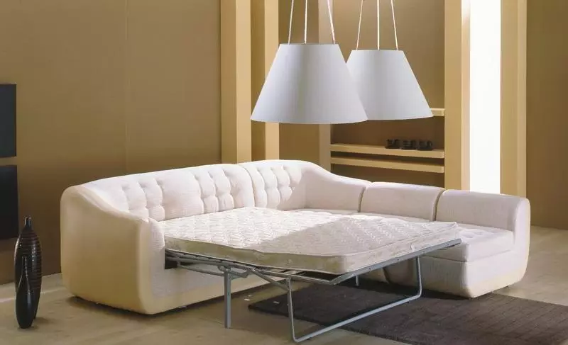 Ghế sofa góc giường (51 ảnh): Mô hình gấp lớn và nhỏ để sử dụng hàng ngày, với một thanh và không có nó, kích thước 20880_10