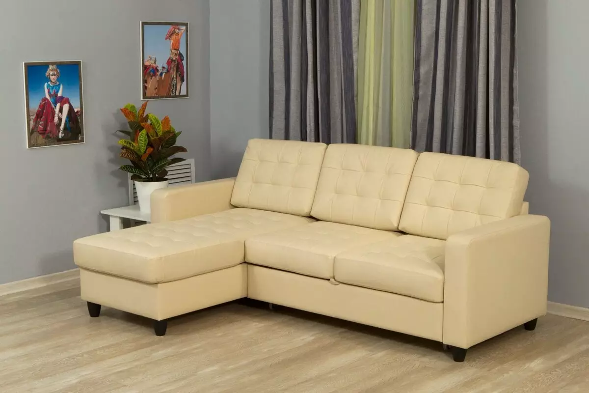 Stūra dīvāni gultas (51 fotogrāfijas): lieli un nelieli locīšanas modeļi ikdienas lietošanai, ar bāru un bez tā, izmēri 20880_3