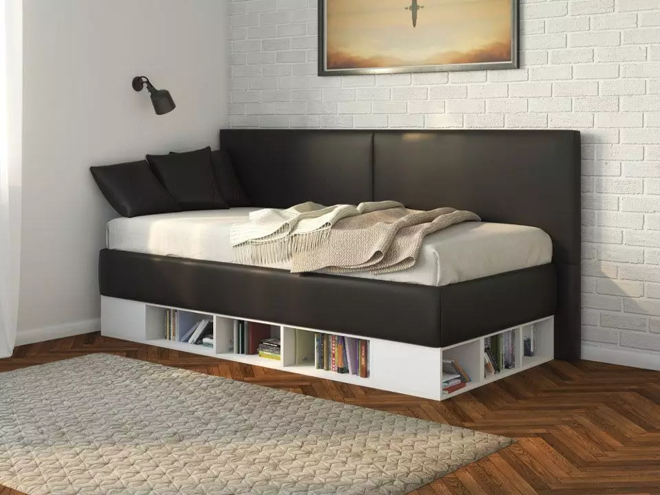 Ottoman with an orthopedic mattress and a box for linen: choose the corner ottoo-bed, the size of a double and single, review of species, their advantages and cons 20886_24